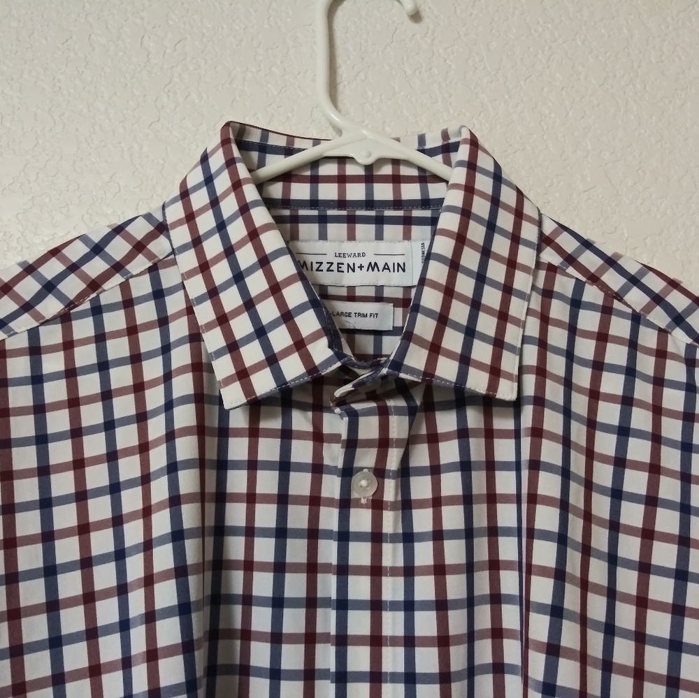 Mizzen+Main XL Trim Fit Red Dress Shirt